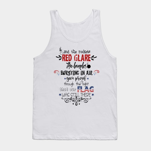 Patriotic National Anthem Doodles Tank Top by IconicTee
